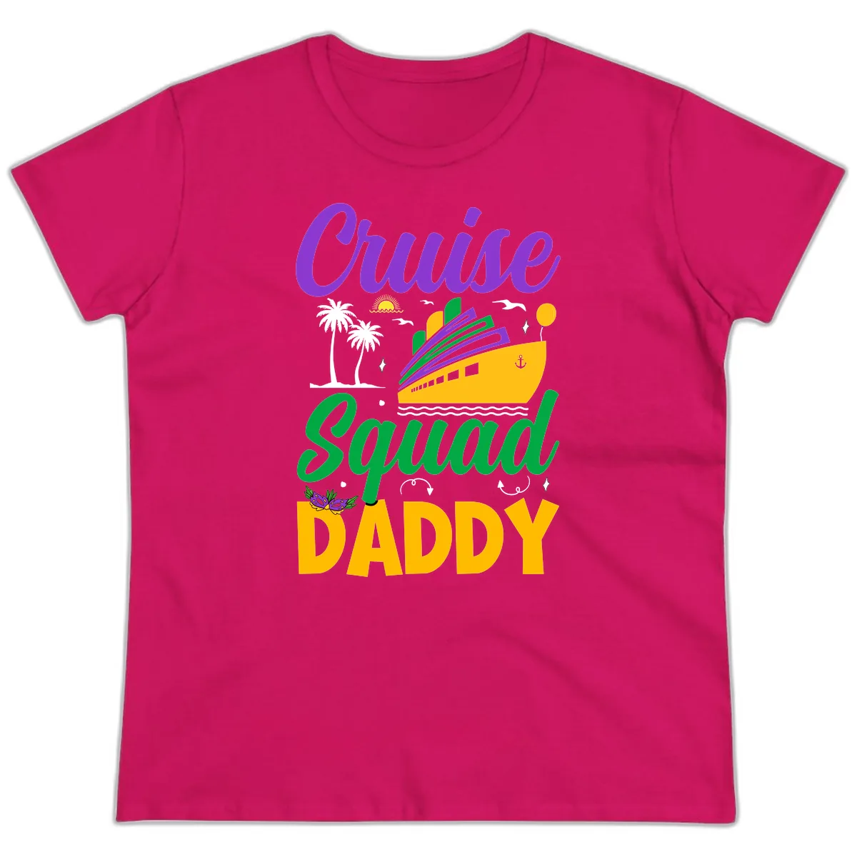 Cruise Squad Daddy Ladies Tee in Heliconia