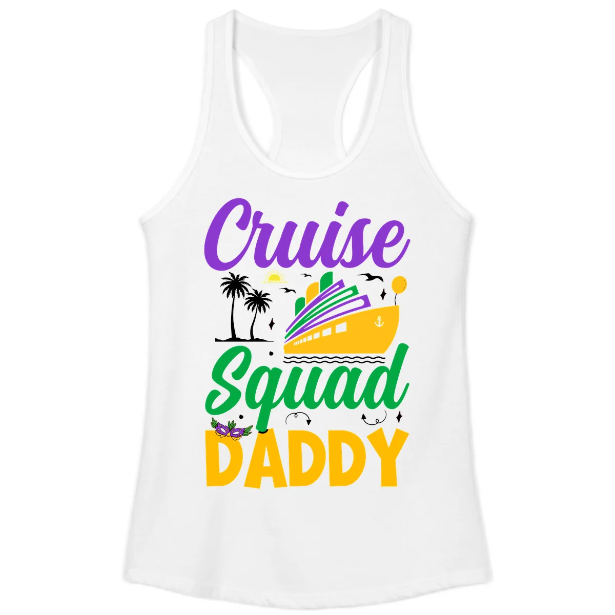 Cruise Squad Daddy Ladies Tank in White