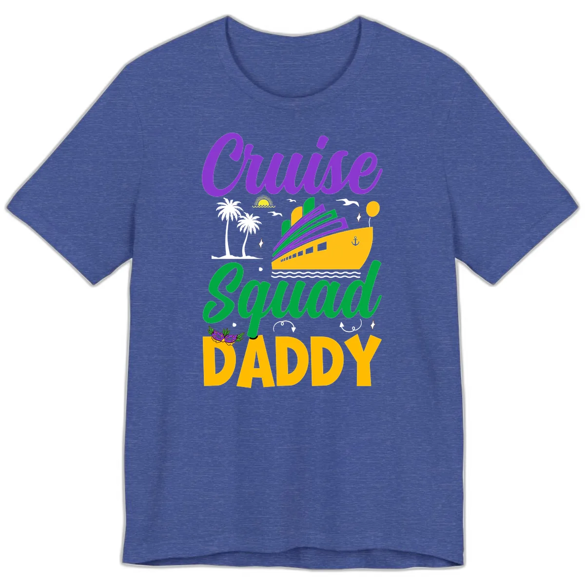 Cruise Squad Daddy Premium T-Shirt in Heather True Royal