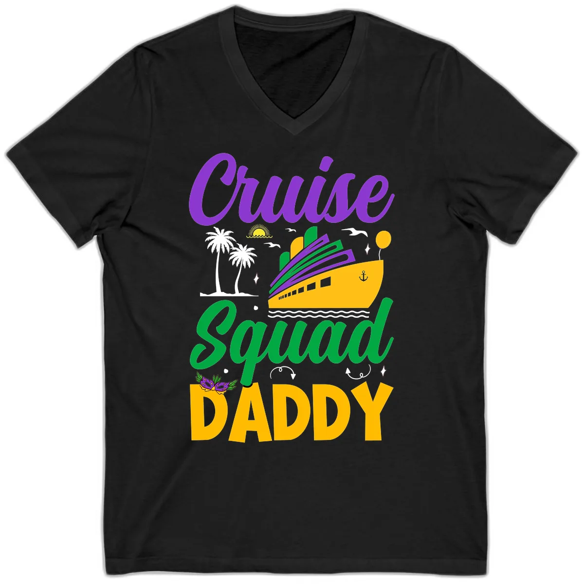 Cruise Squad Daddy V-Neck in Black
