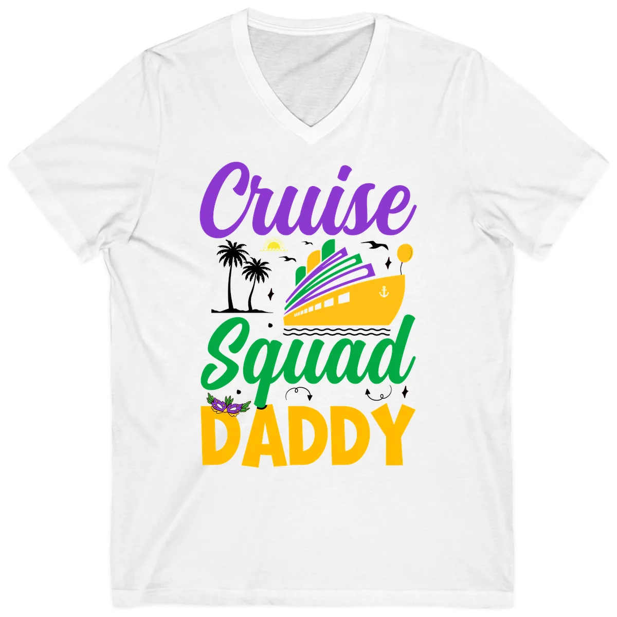 Cruise Squad Daddy V-Neck in White