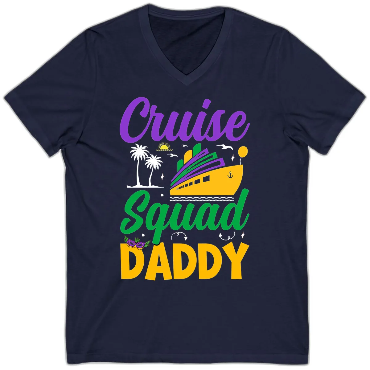 Cruise Squad Daddy V-Neck in Navy