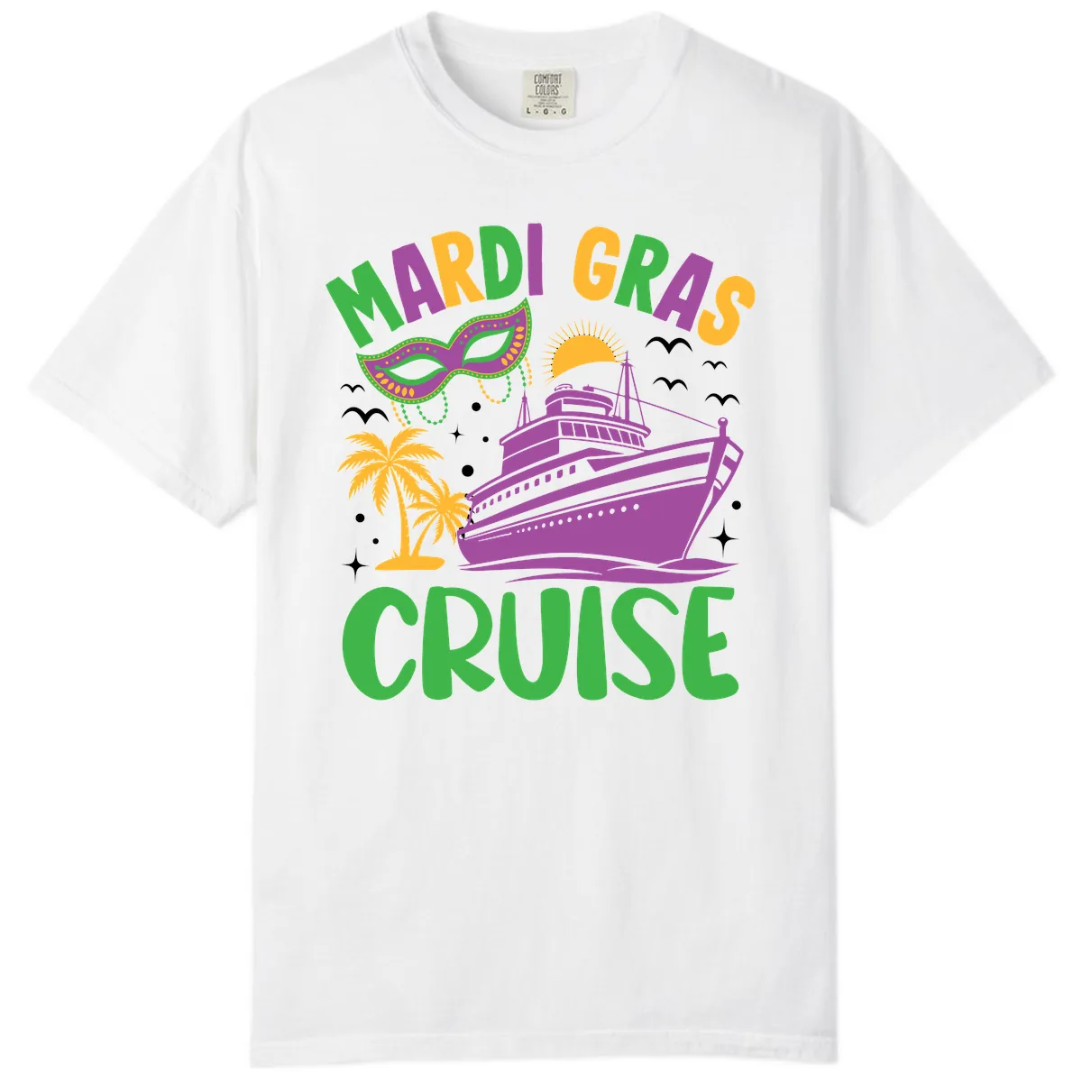 Mardi Gras Cruise Comfort Color in White