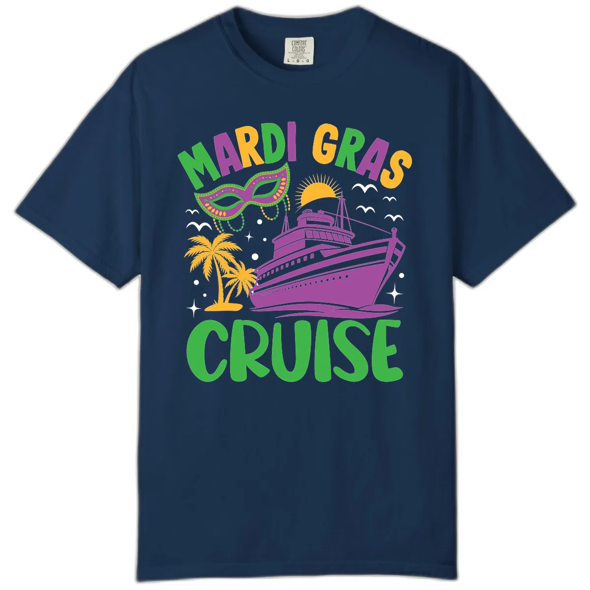 Mardi Gras Cruise Comfort Color in Navy