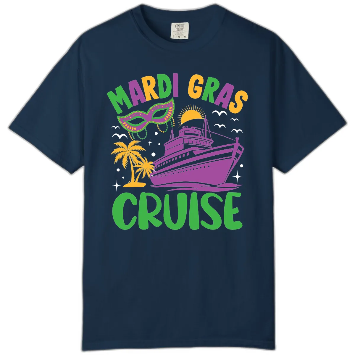 Mardi Gras Cruise Comfort Color in True Navy
