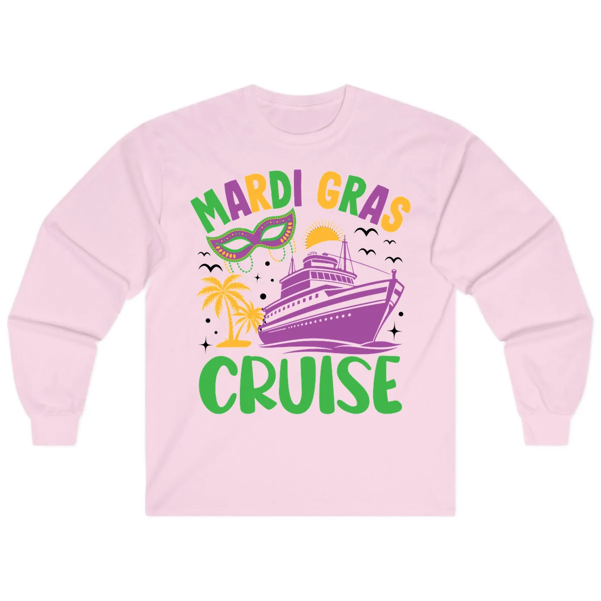 Mardi Gras Cruise Long Sleeve in Light Pink