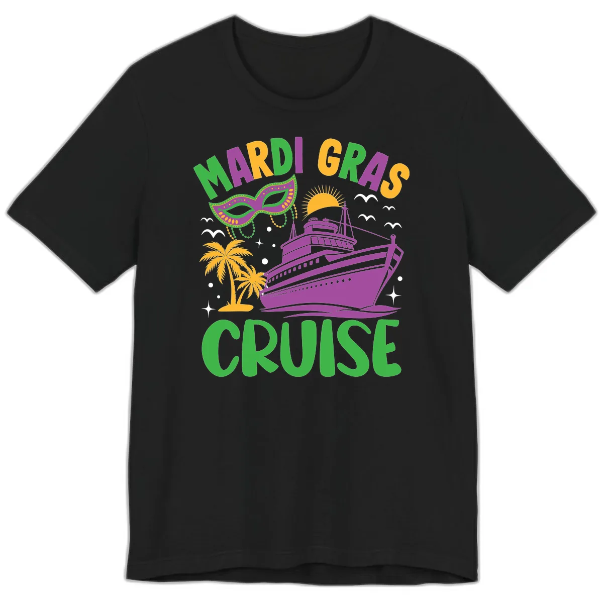 Mardi Gras Cruise Premium T-Shirt in Black