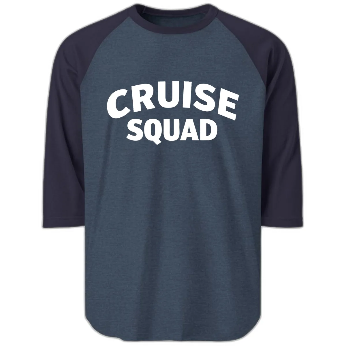 Cruise Squad Raglan 3/4 in Heather Denim Navy
