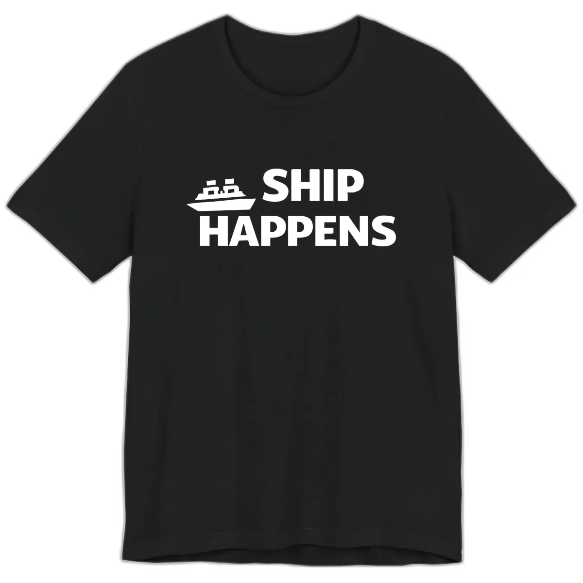 Ship Happens Cruise Nautical Design Premium T-Shirt in Black