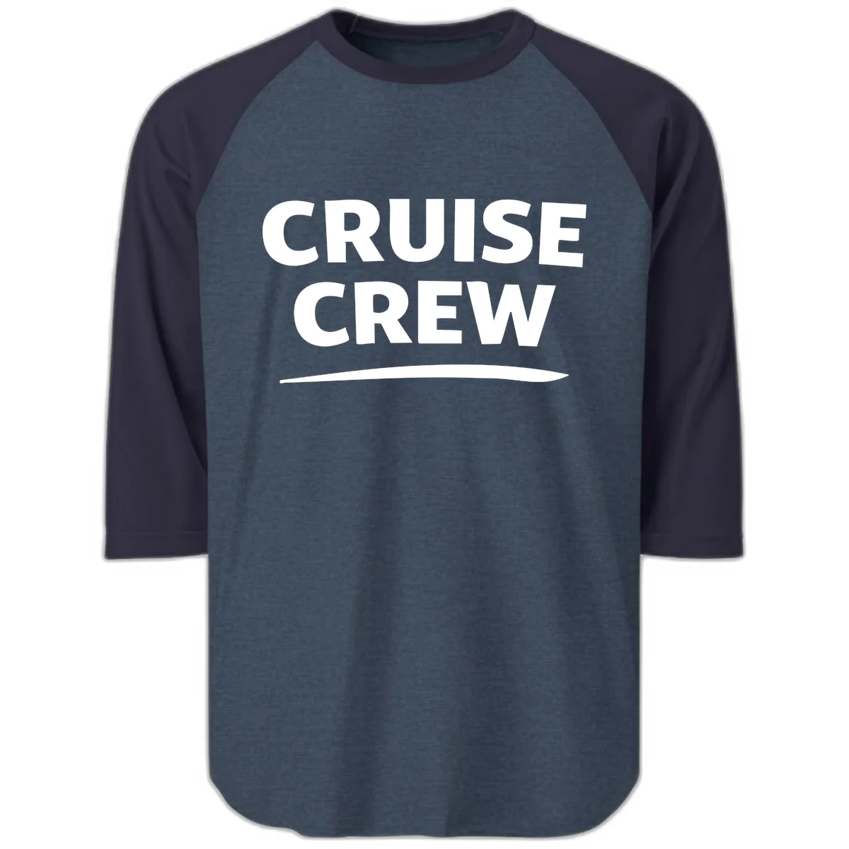 Cruise Crew Raglan 3/4 in Heather Denim Navy