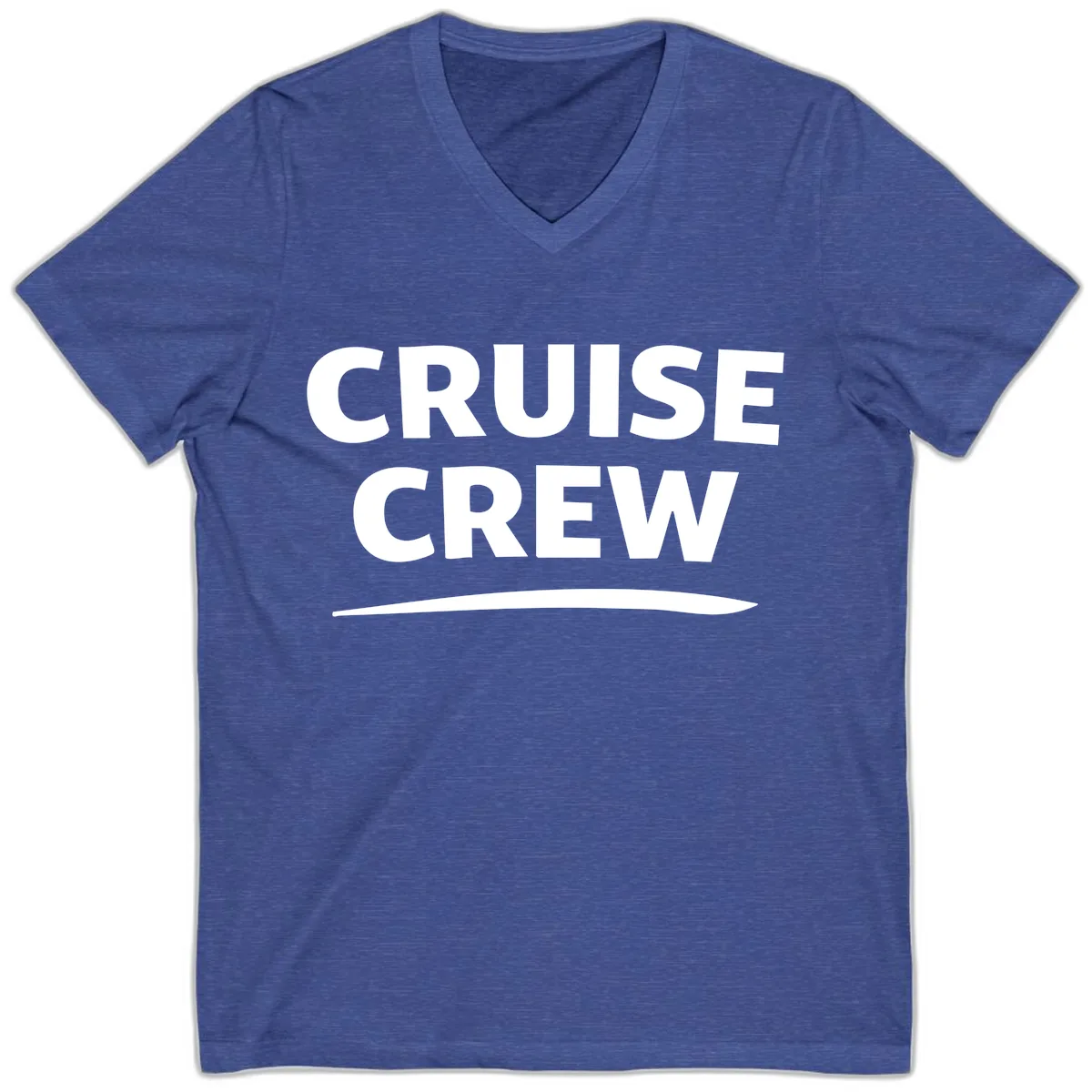 Cruise Crew V-Neck in Heather True Royal