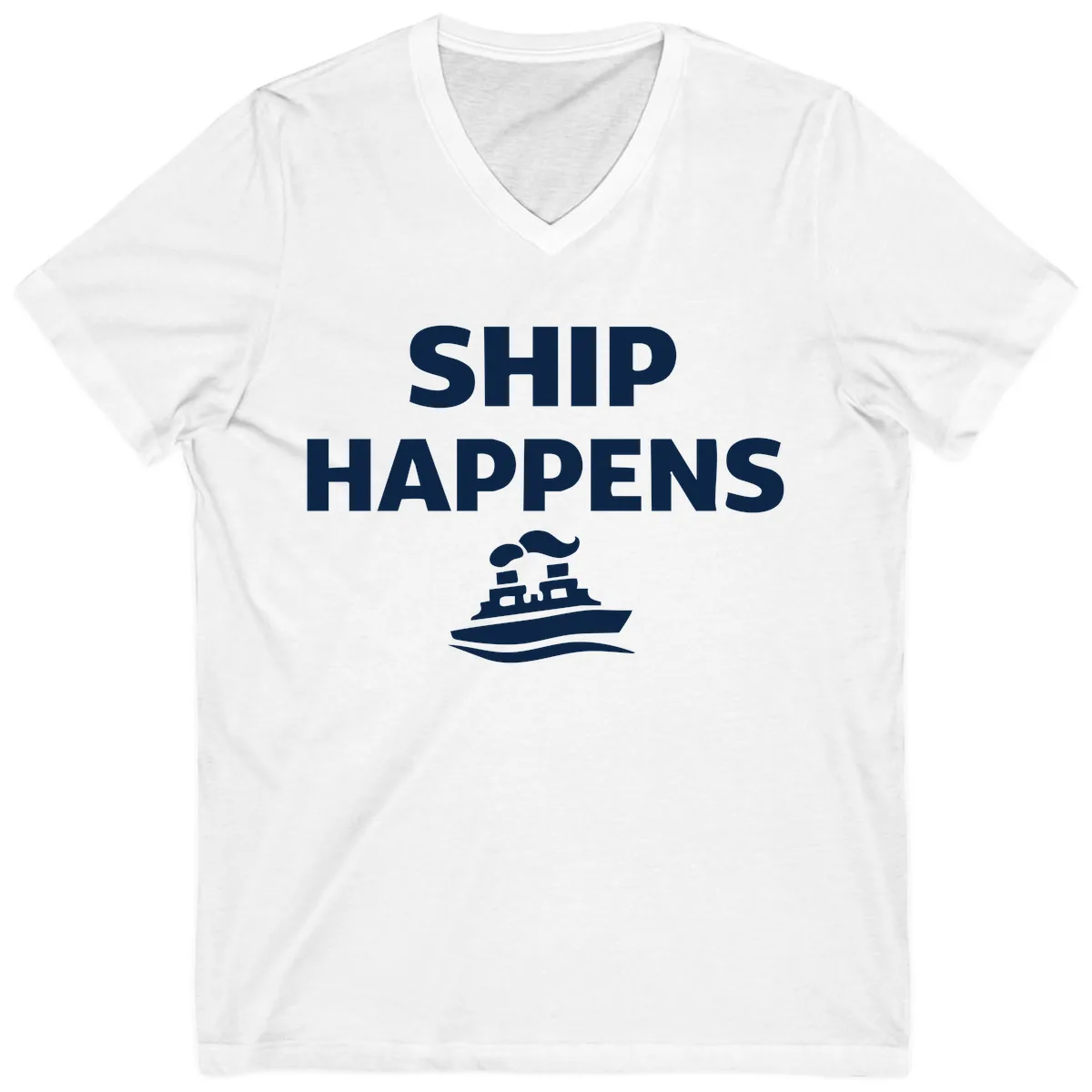 Ship Happens V-Neck in White