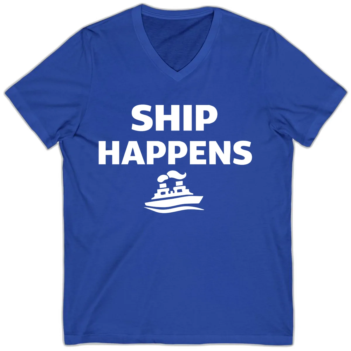 Ship Happens V-Neck in True Royal