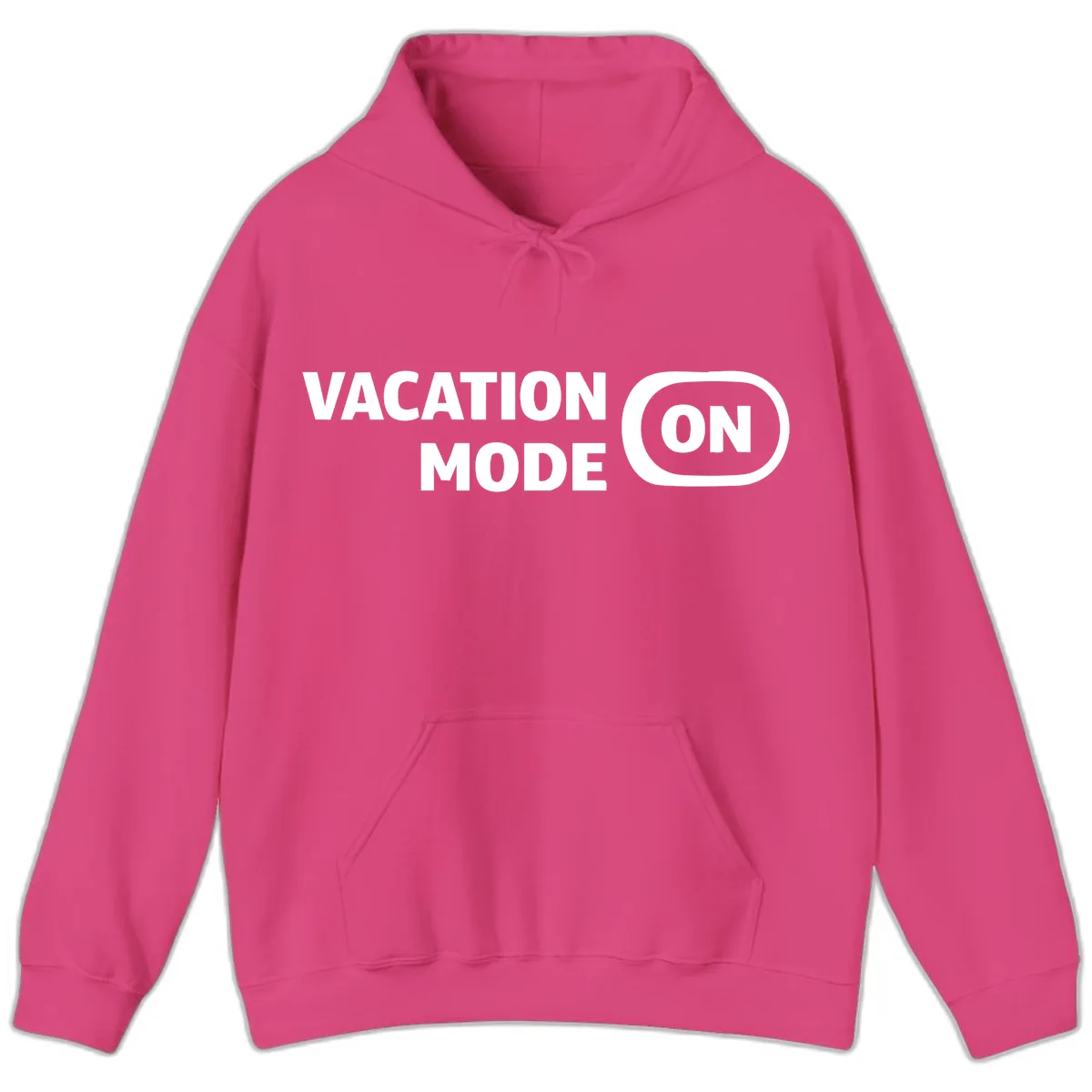 Vacation Mode On Hoodie in Heliconia
