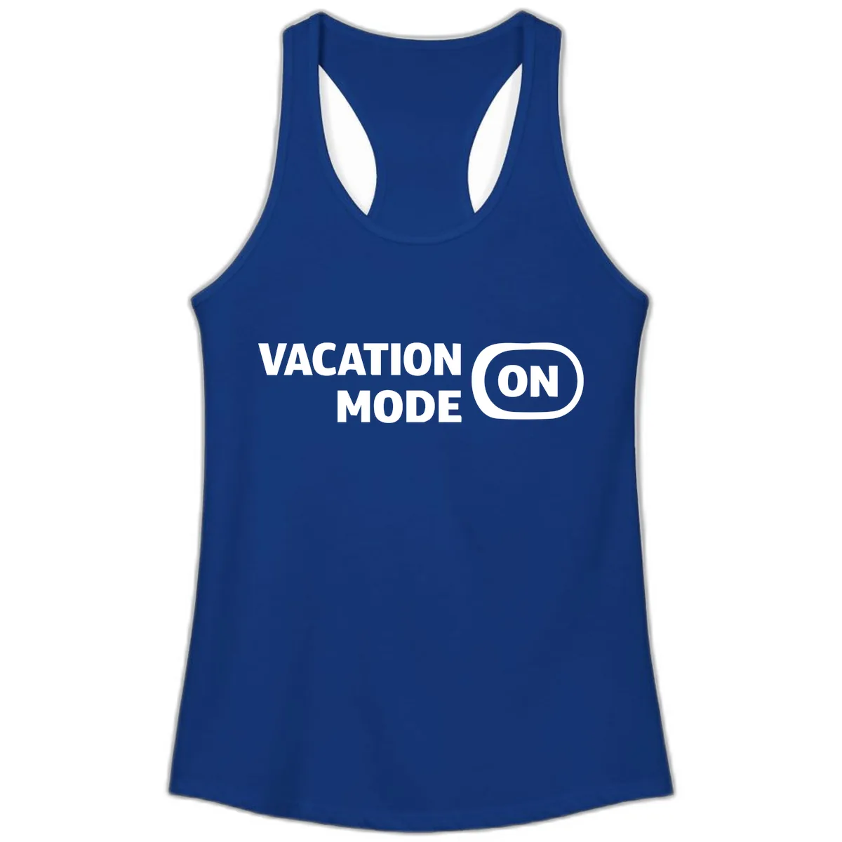 Vacation Mode On Ladies Tank in Solid Royal