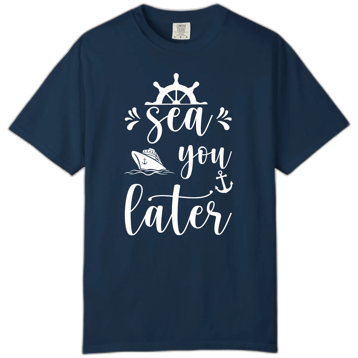 Sea You On The Water Comfort Color in True Navy