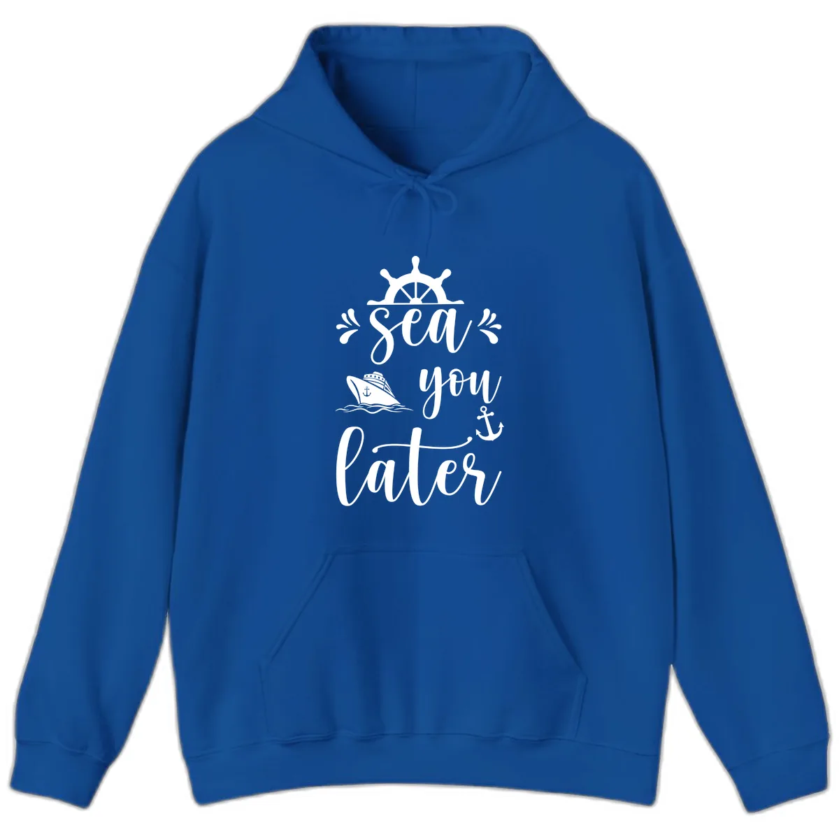 Sea You On The Water Hoodie in Royal