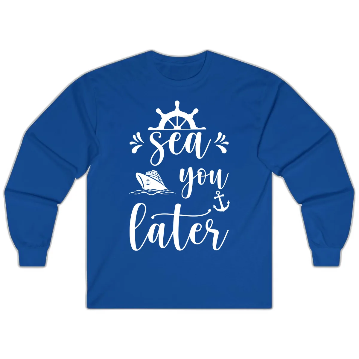 Sea You On The Water Long Sleeve in Royal