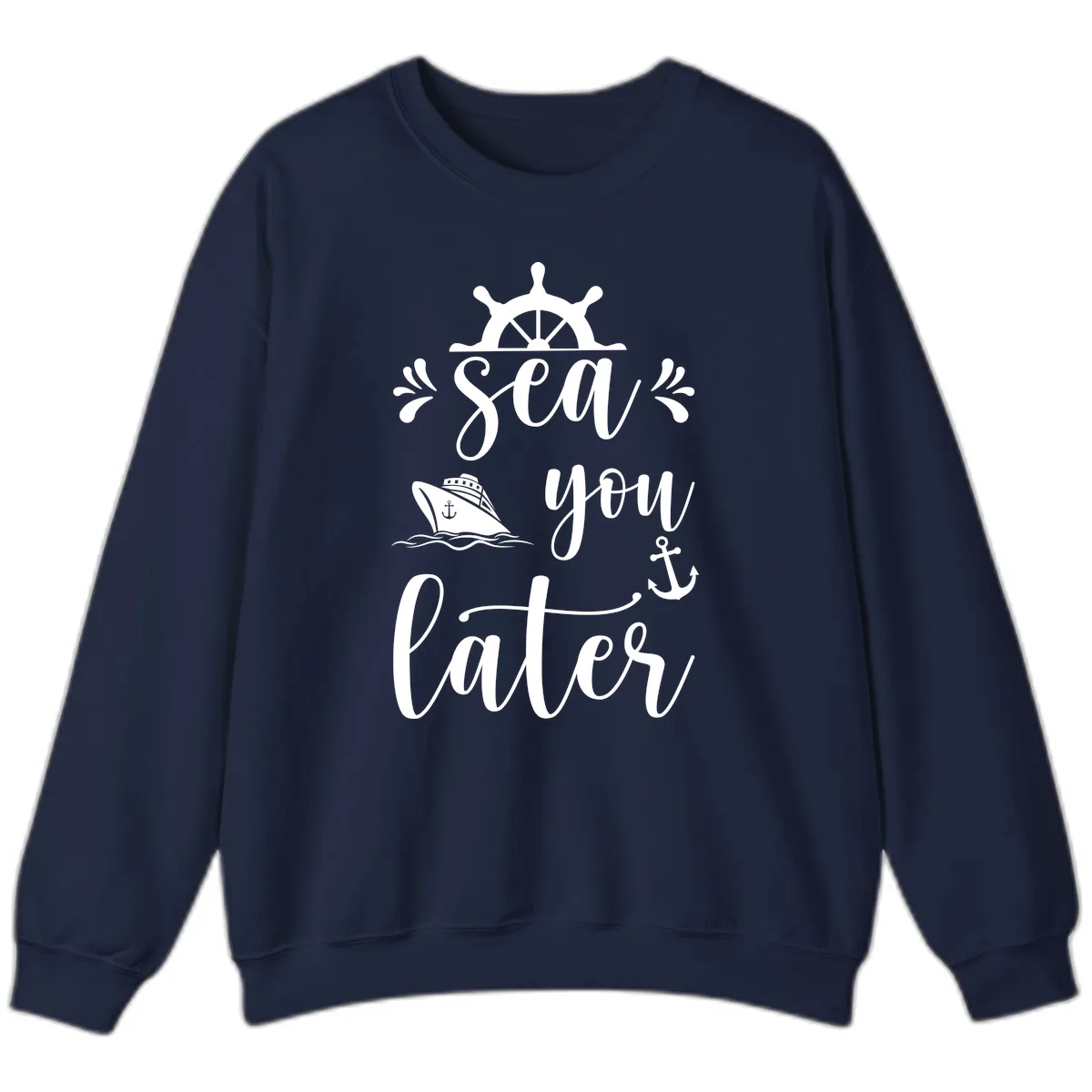 Sea You On The Water Sweatshirt in Navy