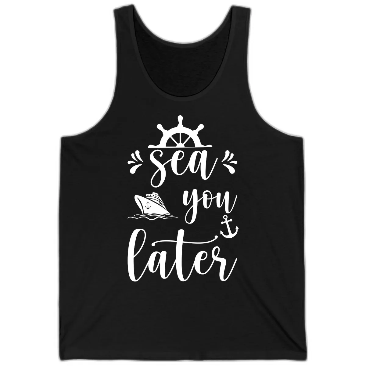 Sea You On The Water Tank in Black