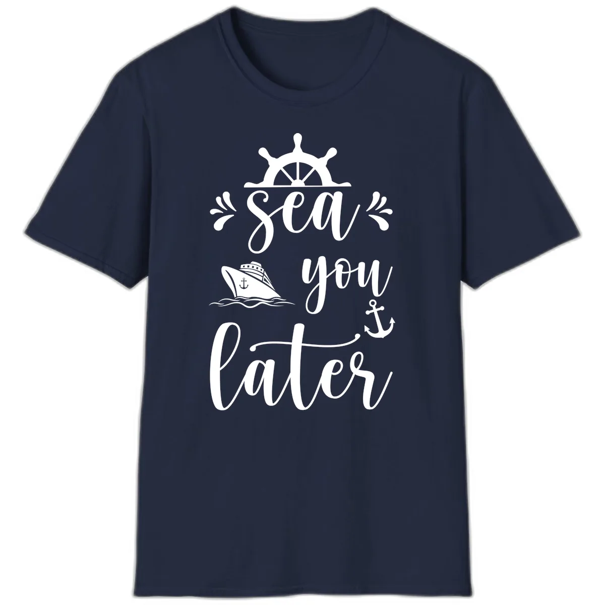 Sea You On The Water T-Shirt in Navy
