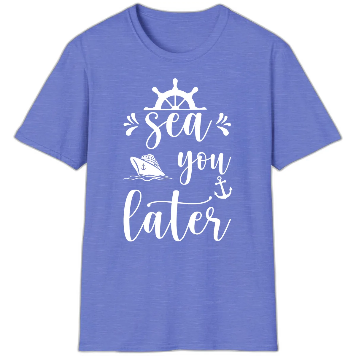 Sea You On The Water T-Shirt in Heather Royal