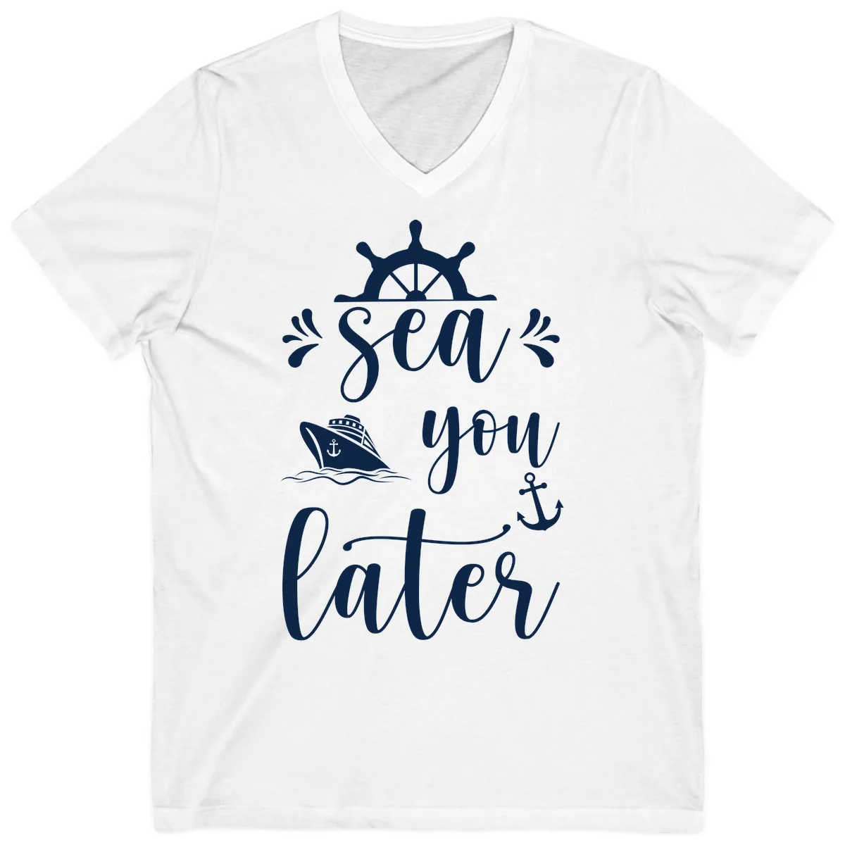 Sea You On The Water V-Neck in White