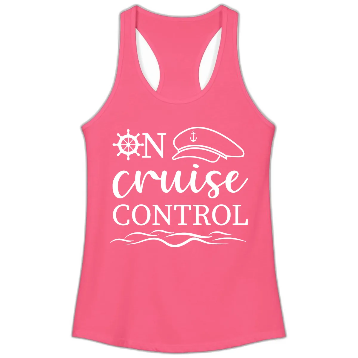 In Cruise Control Ladies Tank in Solid Hot Pink
