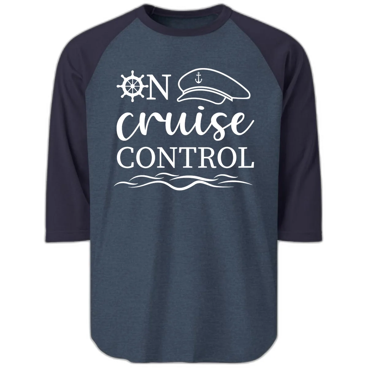 In Cruise Control Raglan 3/4 in Heather Denim Navy