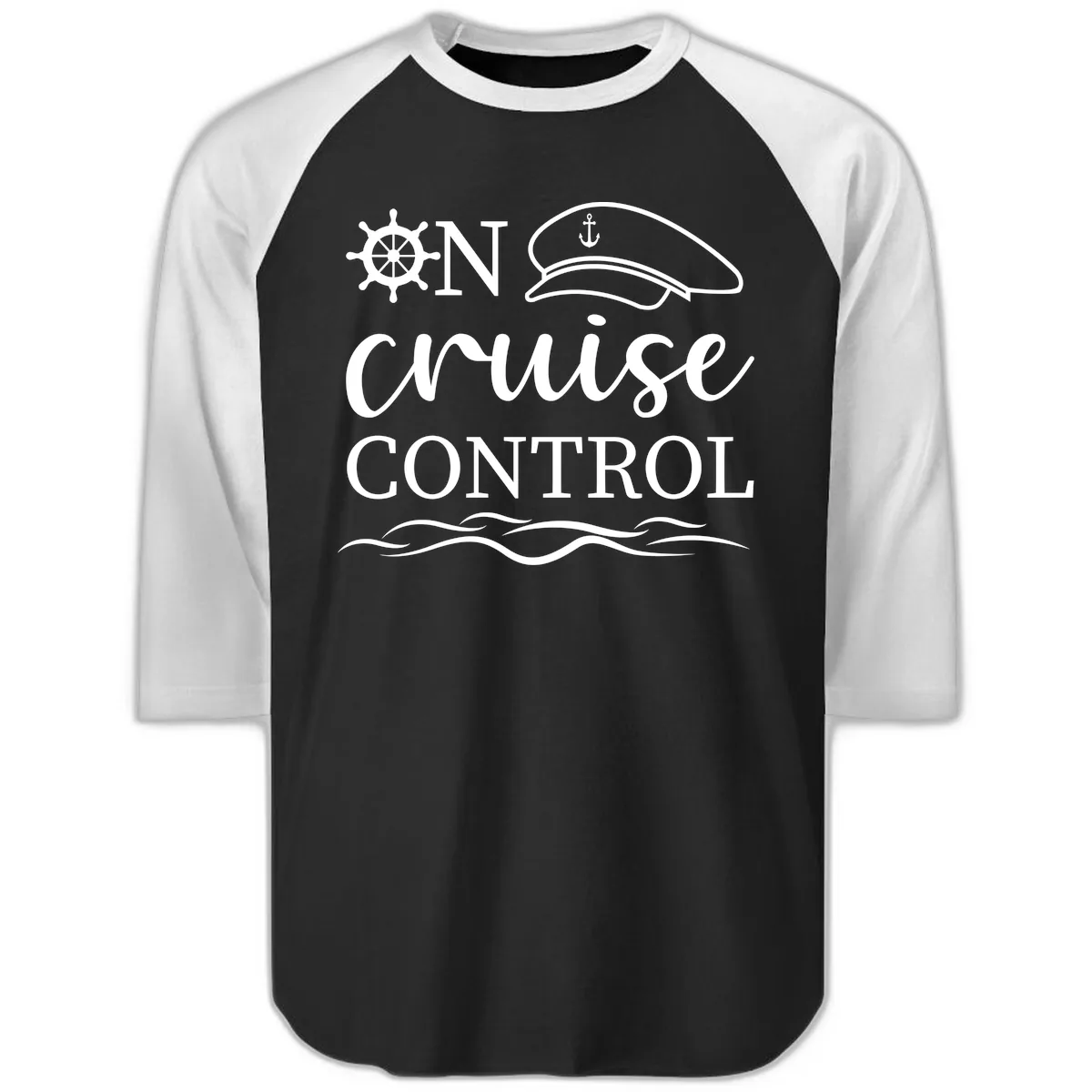 In Cruise Control Raglan 3/4 in Black White