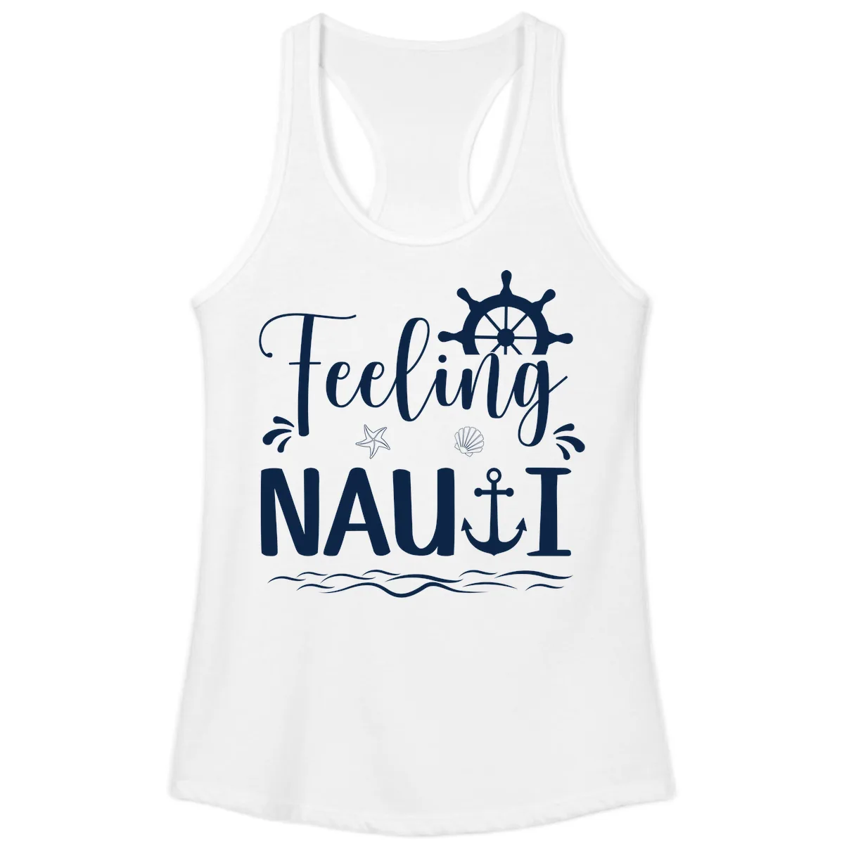 Feeling Nautical Ladies Tank in White