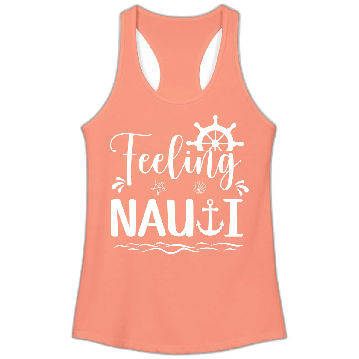 Feeling Nautical Ladies Tank in Solid Light Orange