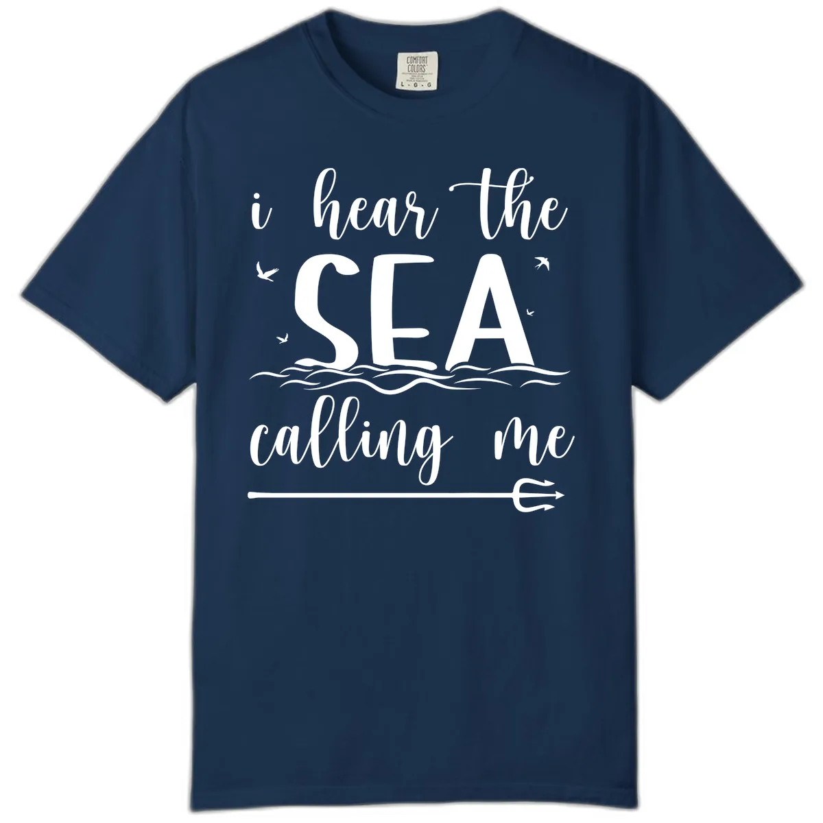 I Hear The Sea Calling Me Comfort Color in Navy