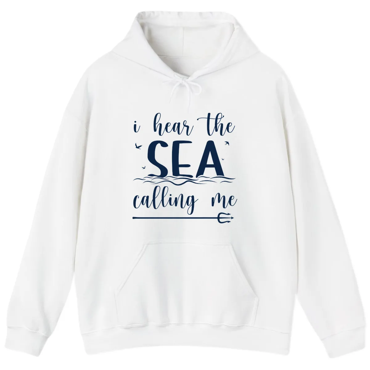 I Hear The Sea Calling Me Hoodie in White