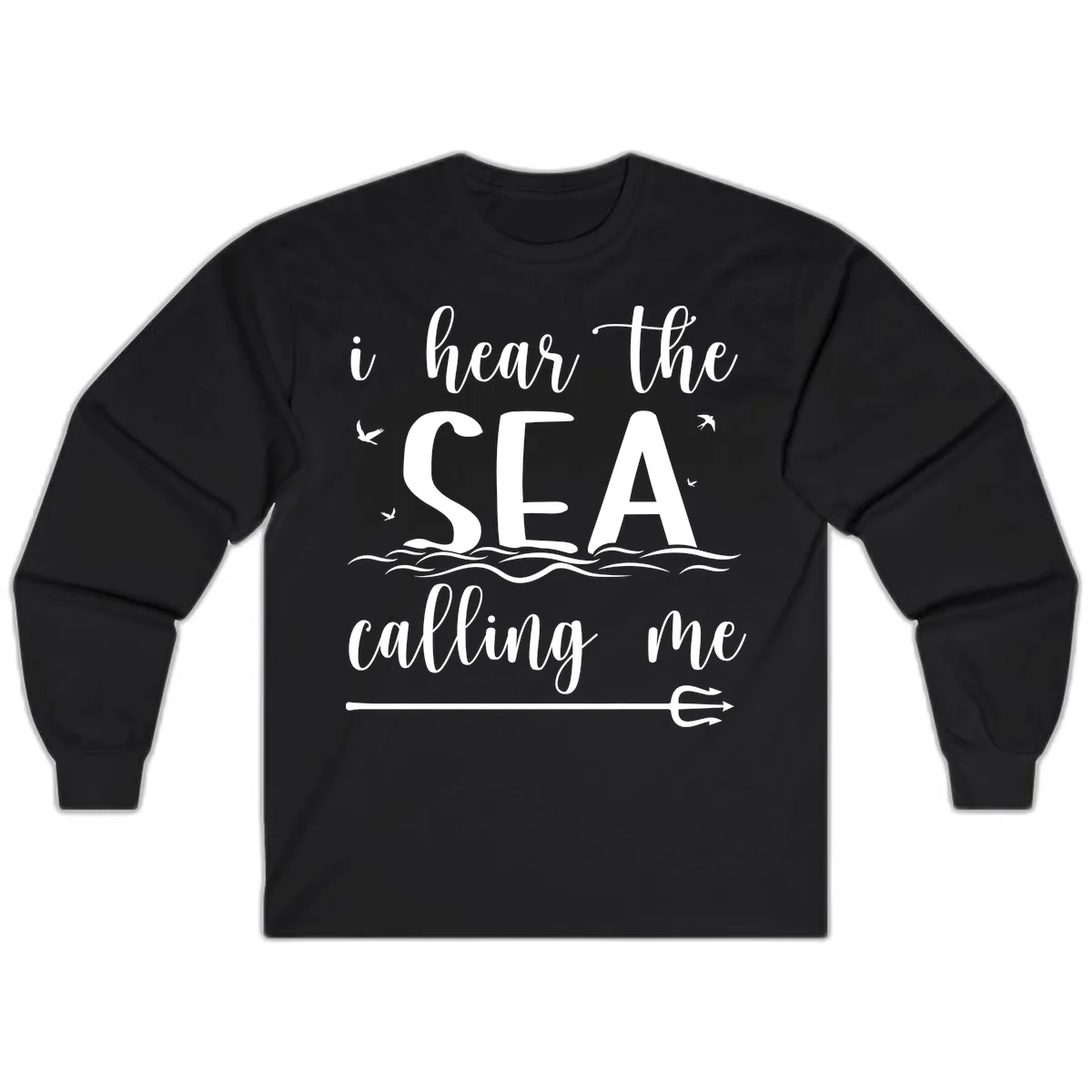 I Hear The Sea Calling Me Long Sleeve in Black
