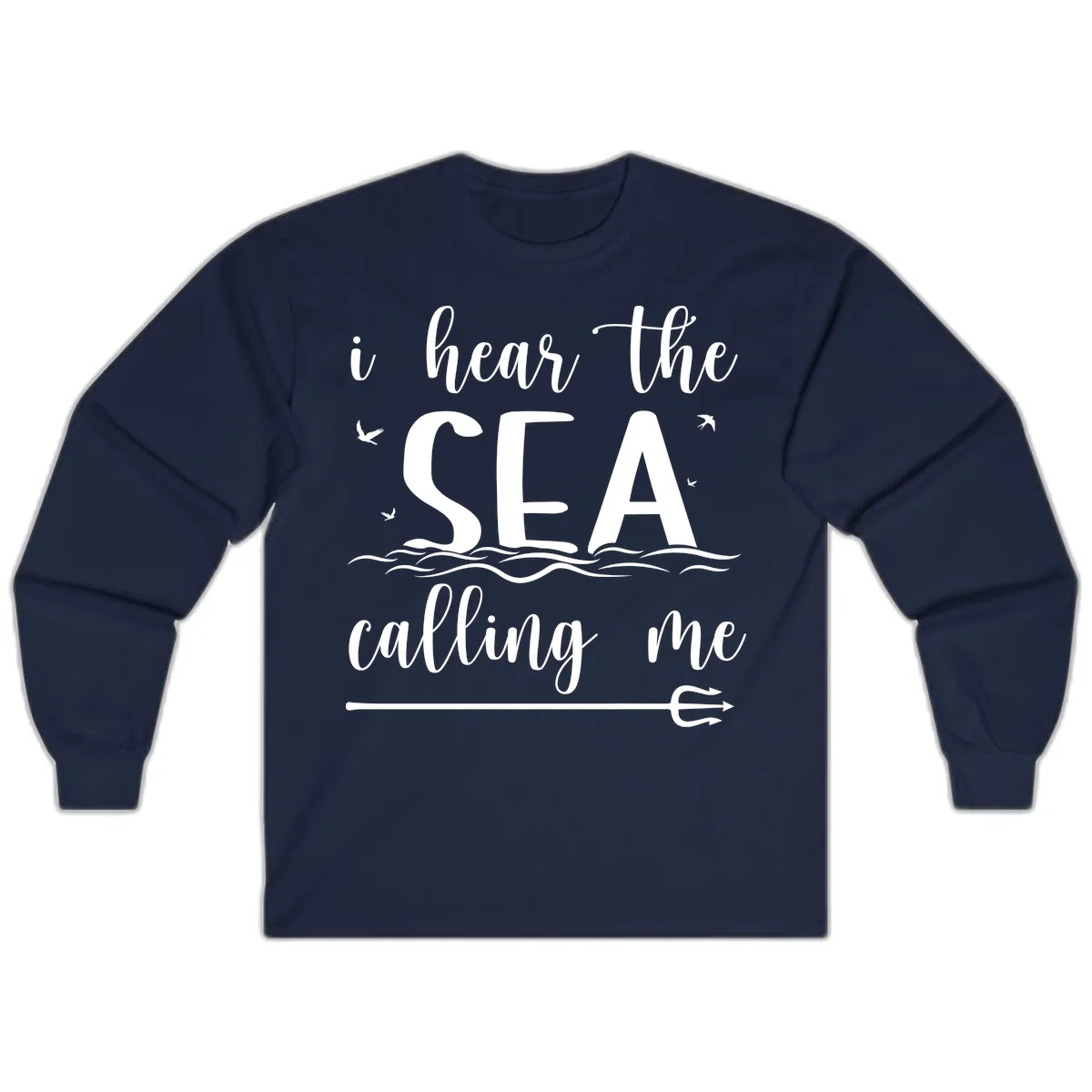 I Hear The Sea Calling Me Long Sleeve in Navy