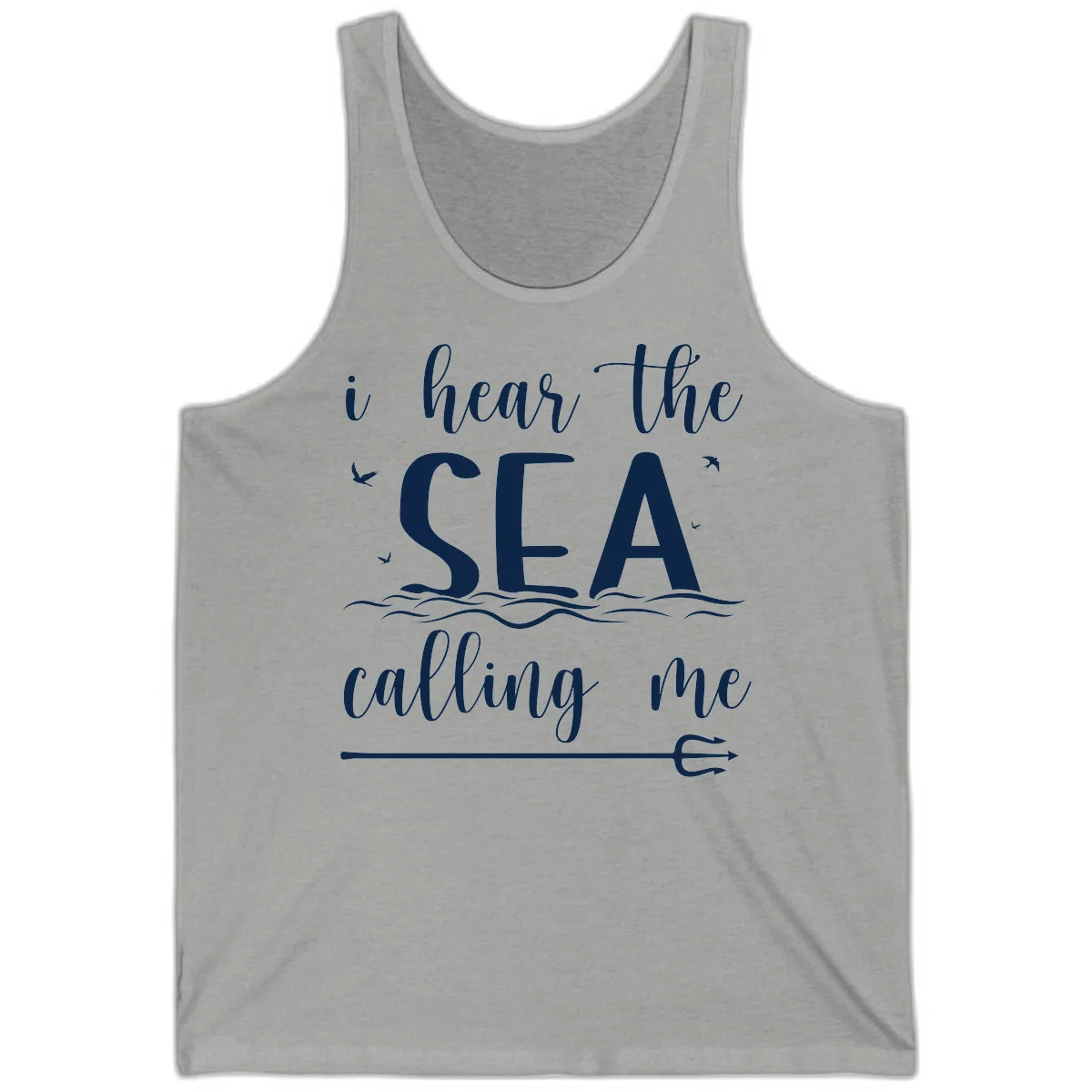 I Hear The Sea Calling Me Tank in Athletic Heather