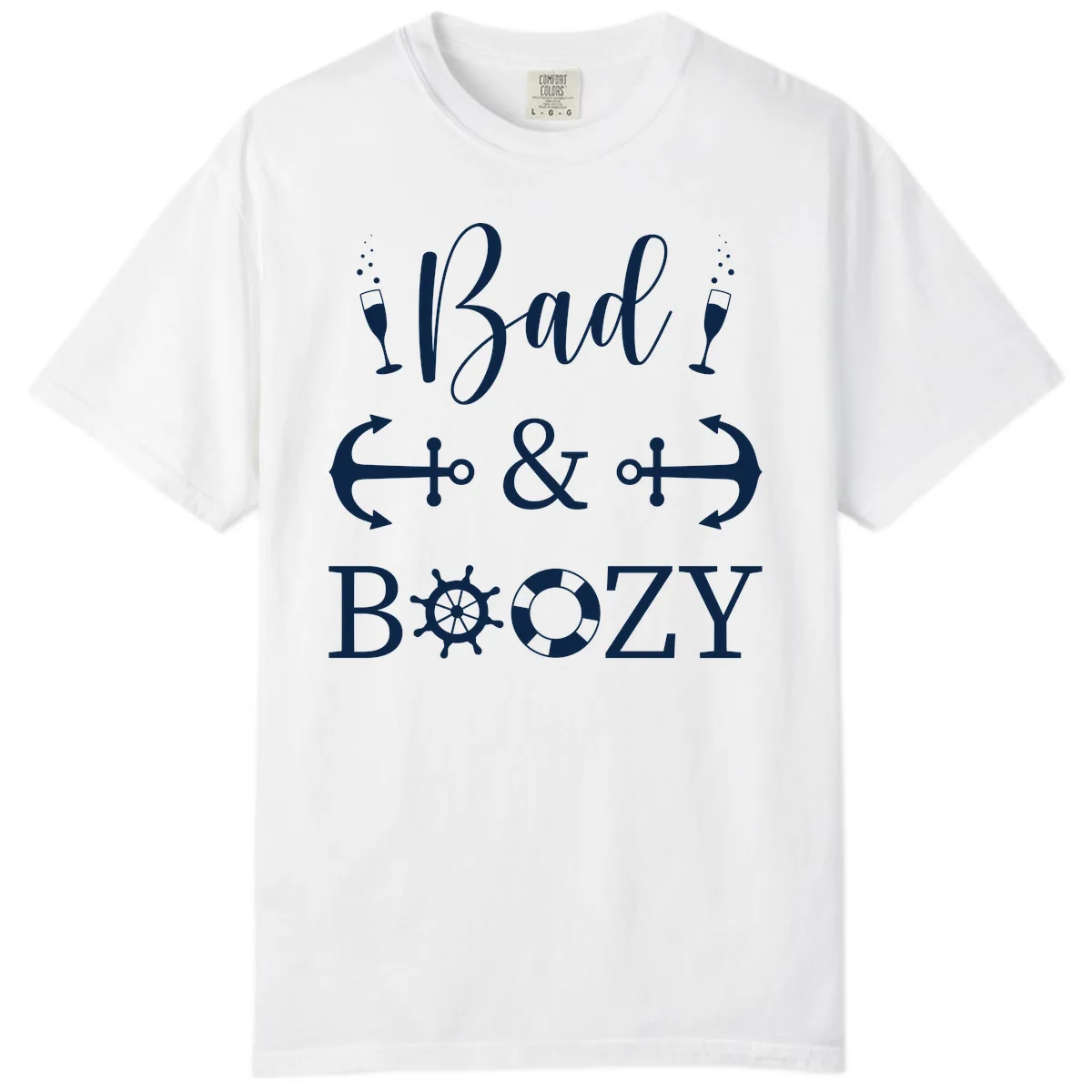 Bad & Bozy Nautical Cruise Design Comfort Color in White