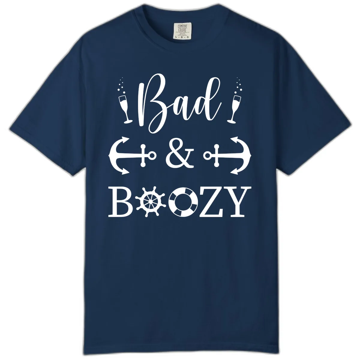 Bad & Bozy Nautical Cruise Design Comfort Color in Navy