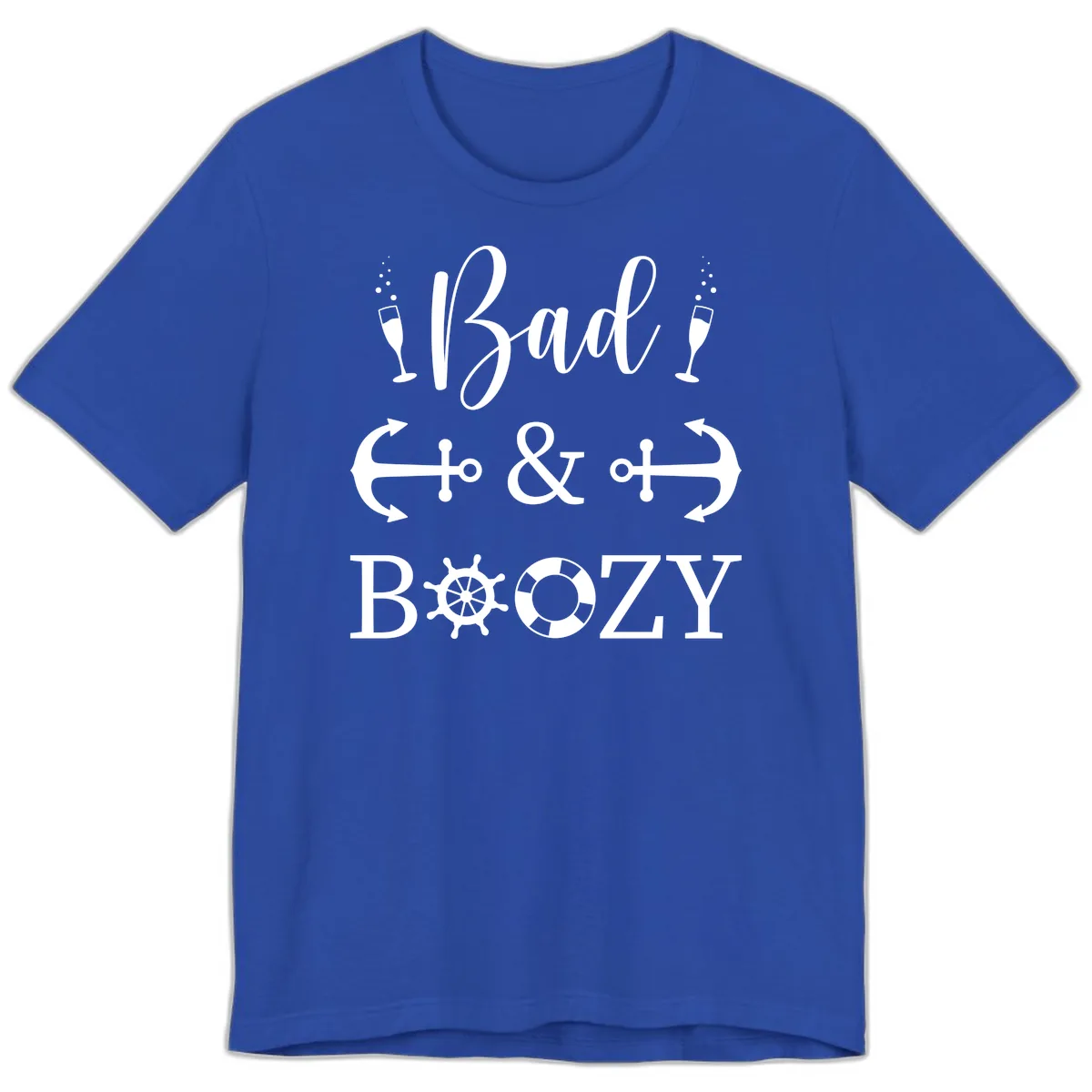 Bad & Bozy Nautical Cruise Design Premium T-Shirt in True Royal