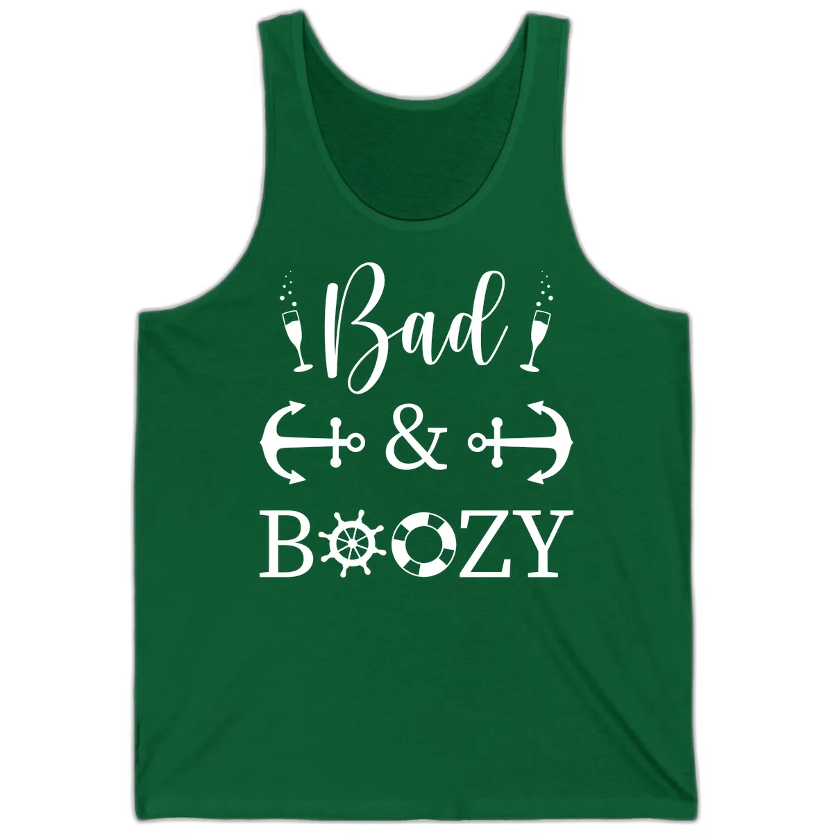 Bad & Bozy Nautical Cruise Design Tank in Kelly
