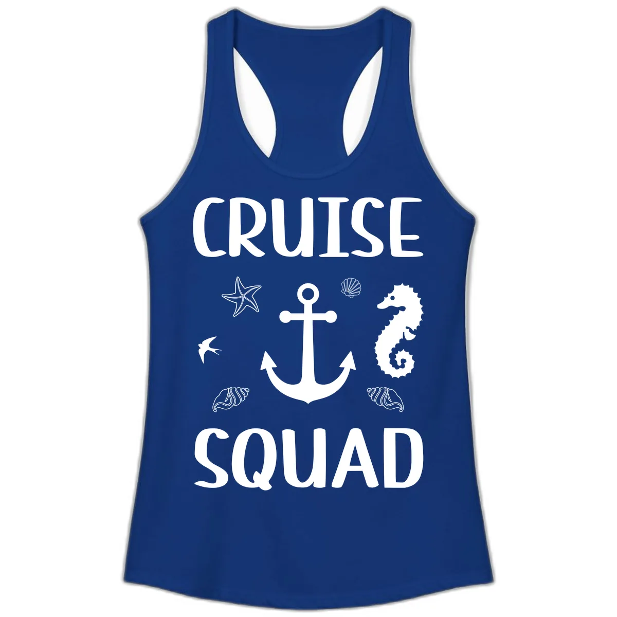 Cruise Squad Anchor Ladies Tank in Solid Royal