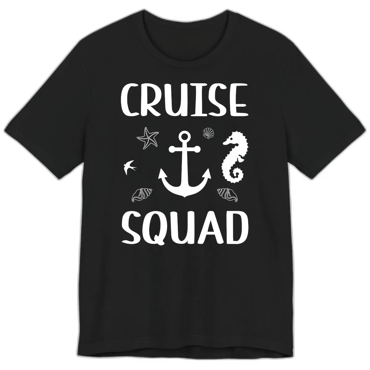 Cruise Squad Anchor Premium T-Shirt in Black
