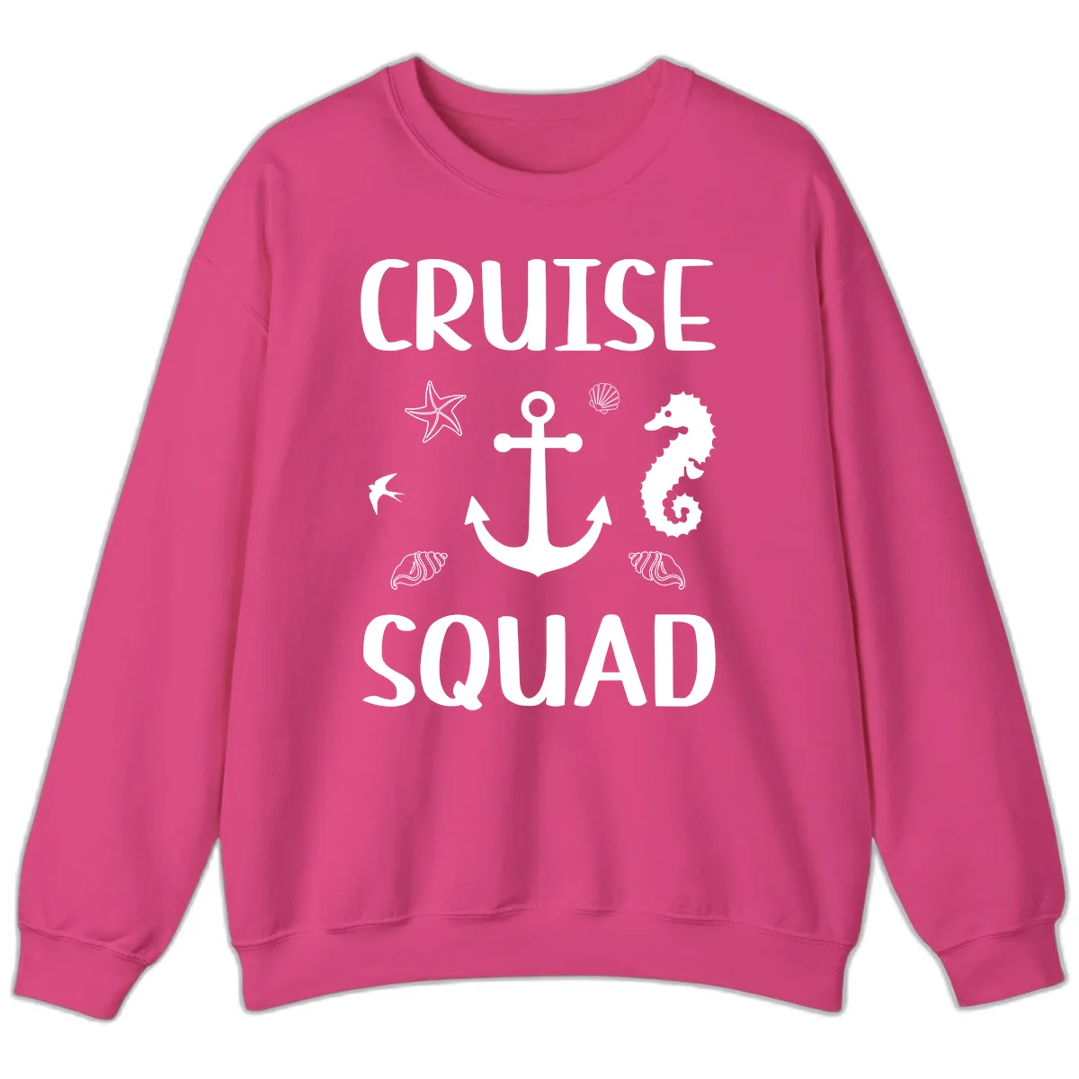 Cruise Squad Anchor Sweatshirt in Heliconia