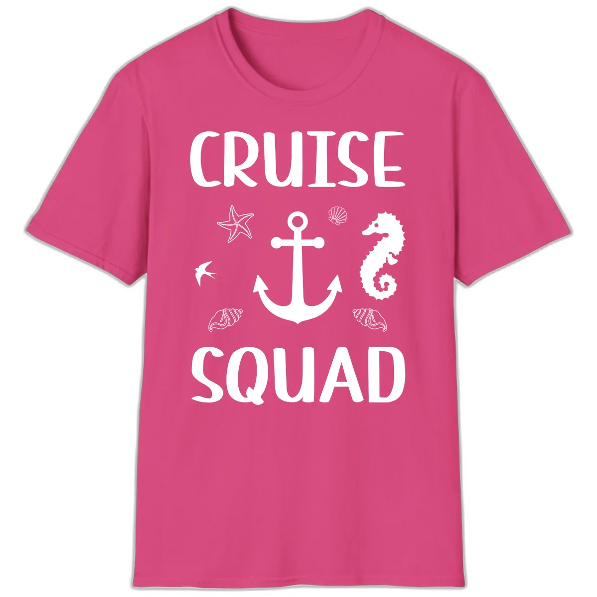 Cruise Squad Anchor T-Shirt in Heliconia