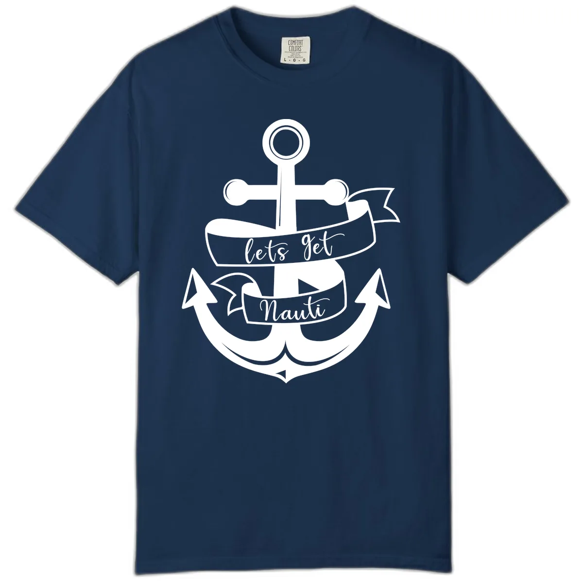 Let's Get Nauti Anchor Comfort Color in Navy