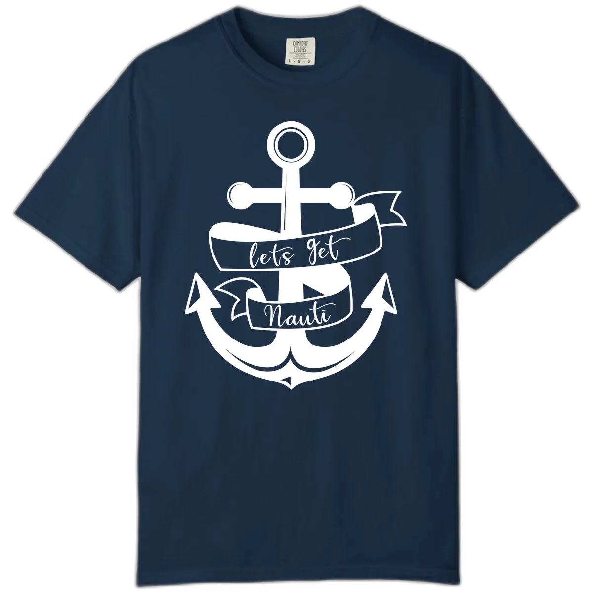 Let's Get Nauti Anchor Comfort Color in True Navy