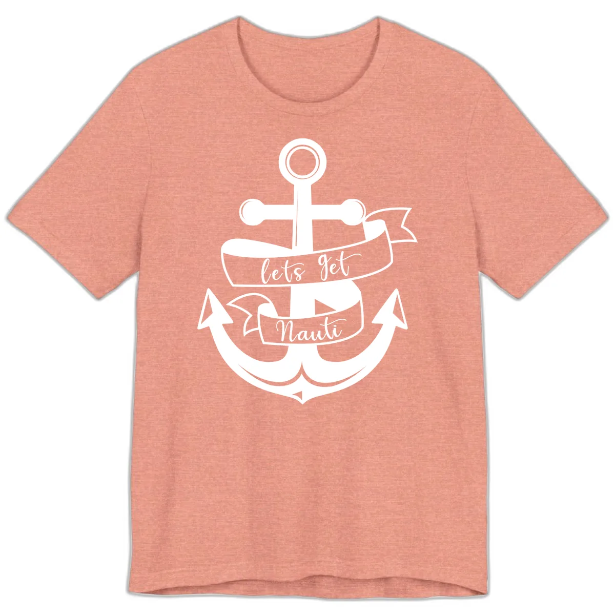 Let's Get Nauti Anchor Premium T-Shirt in Heather Sunset