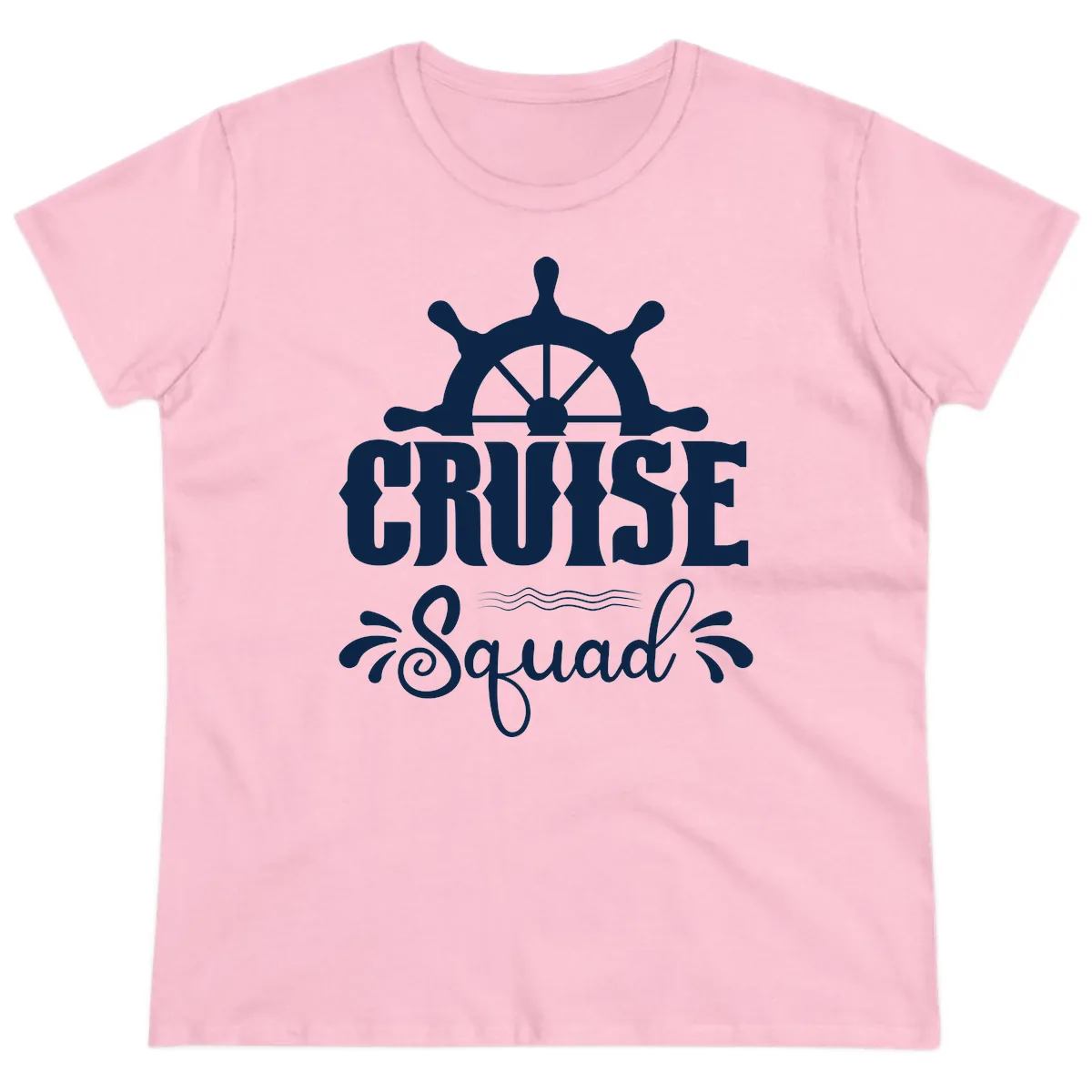 Cruise Squad Nautical Helm Ladies Tee in Light Pink