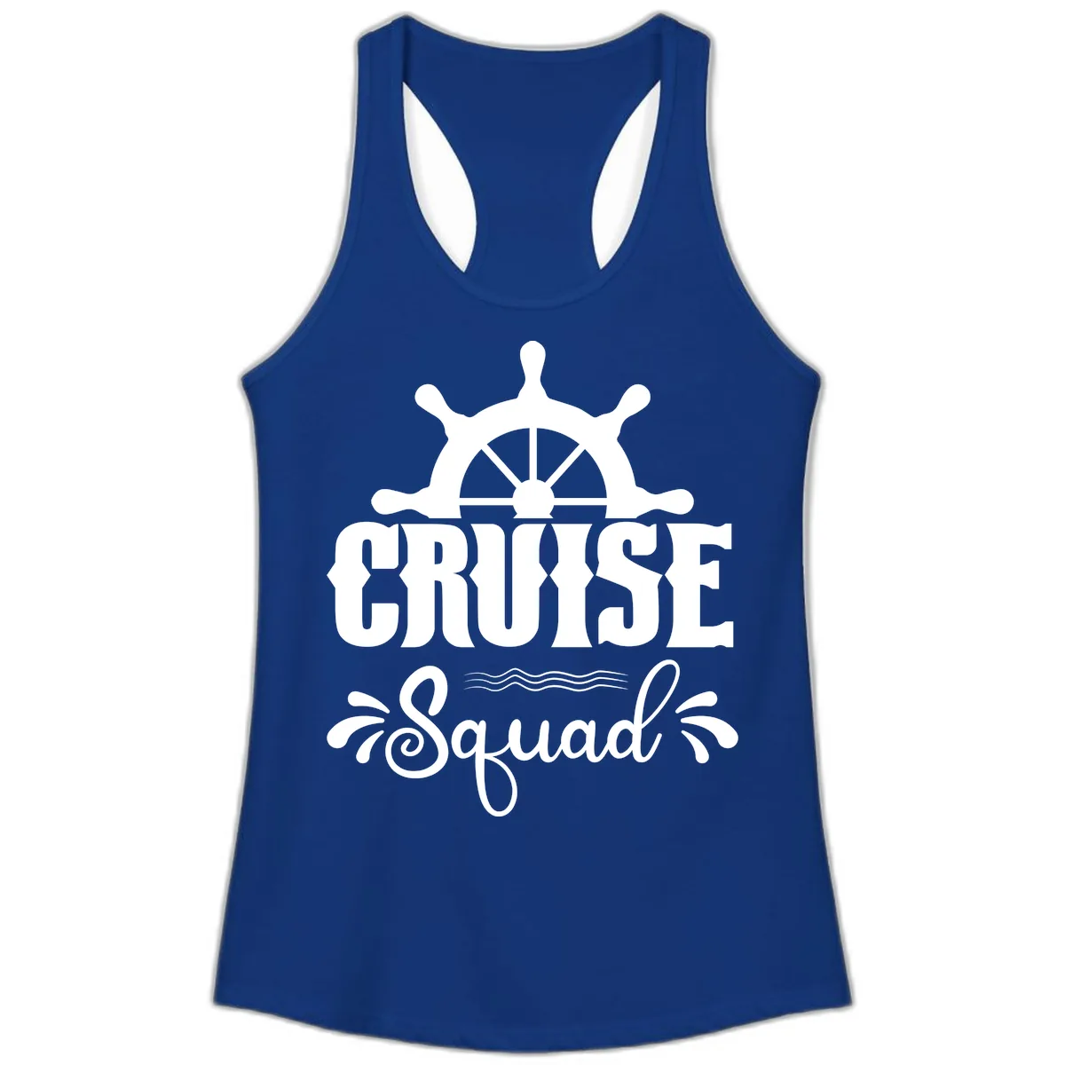 Cruise Squad Nautical Helm Ladies Tank in Solid Royal